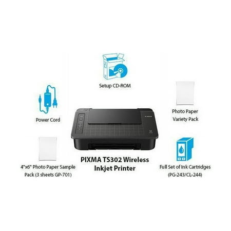 Canon - PIXMA TS302 Wireless Inkjet Printer - Black