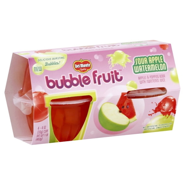 Del Monte® Bubble Fruit? Sour Apple Watermelon Apples & Popping Boba