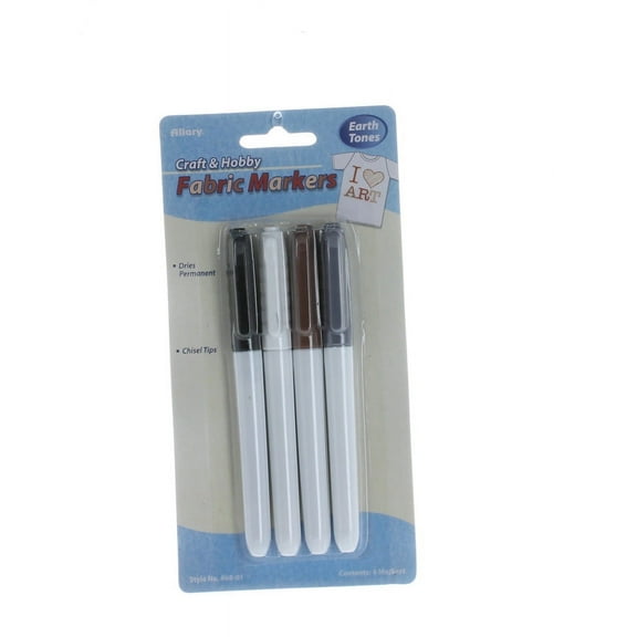 Set of 4 Earth Tone Color Fabric Markers Permanent Craft and Hobby Allary 868-01