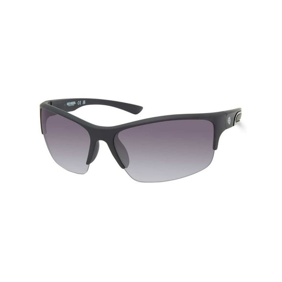 Harley-Davidson Men's Angular Wrap Sunglasses, Matte Blue Frames & Smoke Lenses, Harley Davidson