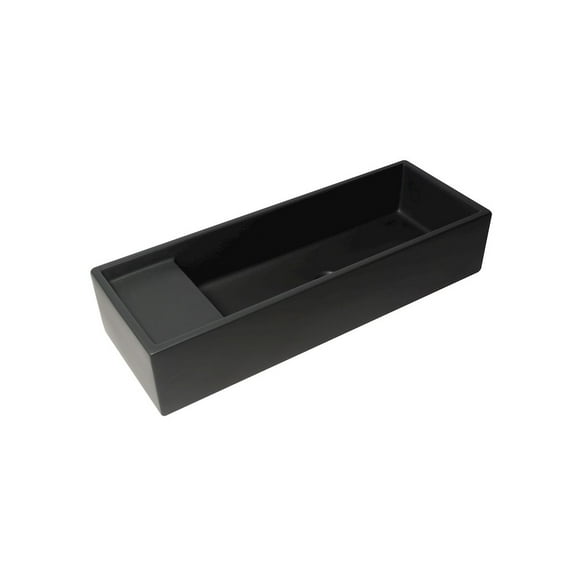 ALFI brand 39" Black Matte Above Mount Fireclay Bathroom Trough Sink