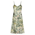 thumbnail image 4 of PNTUTB Women's Summer Fashion Print V Neck Sleeveless Strapless Comfortable Casual Split Hem Ankle Length Dress, 4 of 6