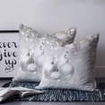 thumbnail image 3 of Christmas Throw Pillow Covers, Soft Pillowcases with Invisible Zipper, Xmas Silver Balls Glitter Sparkle Stars Decorative Square Pillow Cushion Covers for Living Room Couch Sofa Bed 20x20 Inches, 3 of 8