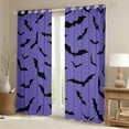 thumbnail image 4 of Feelyou Purple Gothic Bat Black Out Curtains for Teen, Halloween Festival Animal Curtains Pack of 2 (42x63 Each), Cartoon Theme Bedroom Curtains, Window Curtains Room Decor, 4 of 6
