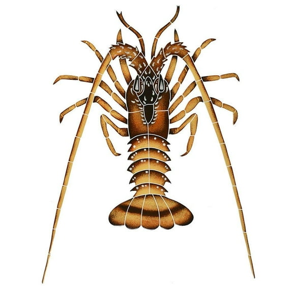 Artistry in Mosaics Spiny Lobster Ceramic Swimming Pool Mosaic 24" x 18"