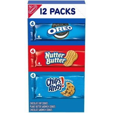 Nabisco Cookie Variety Pack, OREO, Nutter Butter, CHIPS AHOY!, 12 Snack Packs (4 Cookies Per Pack)