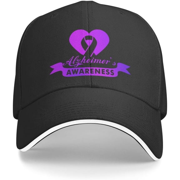Alzheimers Awareness Purple Ribbon Baseball Caps Men Women Windproof Breathable Fashion Hat Athletic