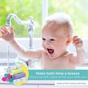 Spasilk Baby Washcloth Wipes Set for Newborn Boys and Girls, Terry Bath Scrub, Pack of 10, Aqua Bubbles
