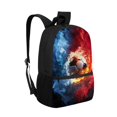 thumbnail image 2 of Binienty Flame Soccer Print Kids School Backpack for Teens 7-14 17 Inch Laptop Sleeve Customizable Shoulder Strap Large Capacity Casual Travel Daypack Bookbag, 2 of 6