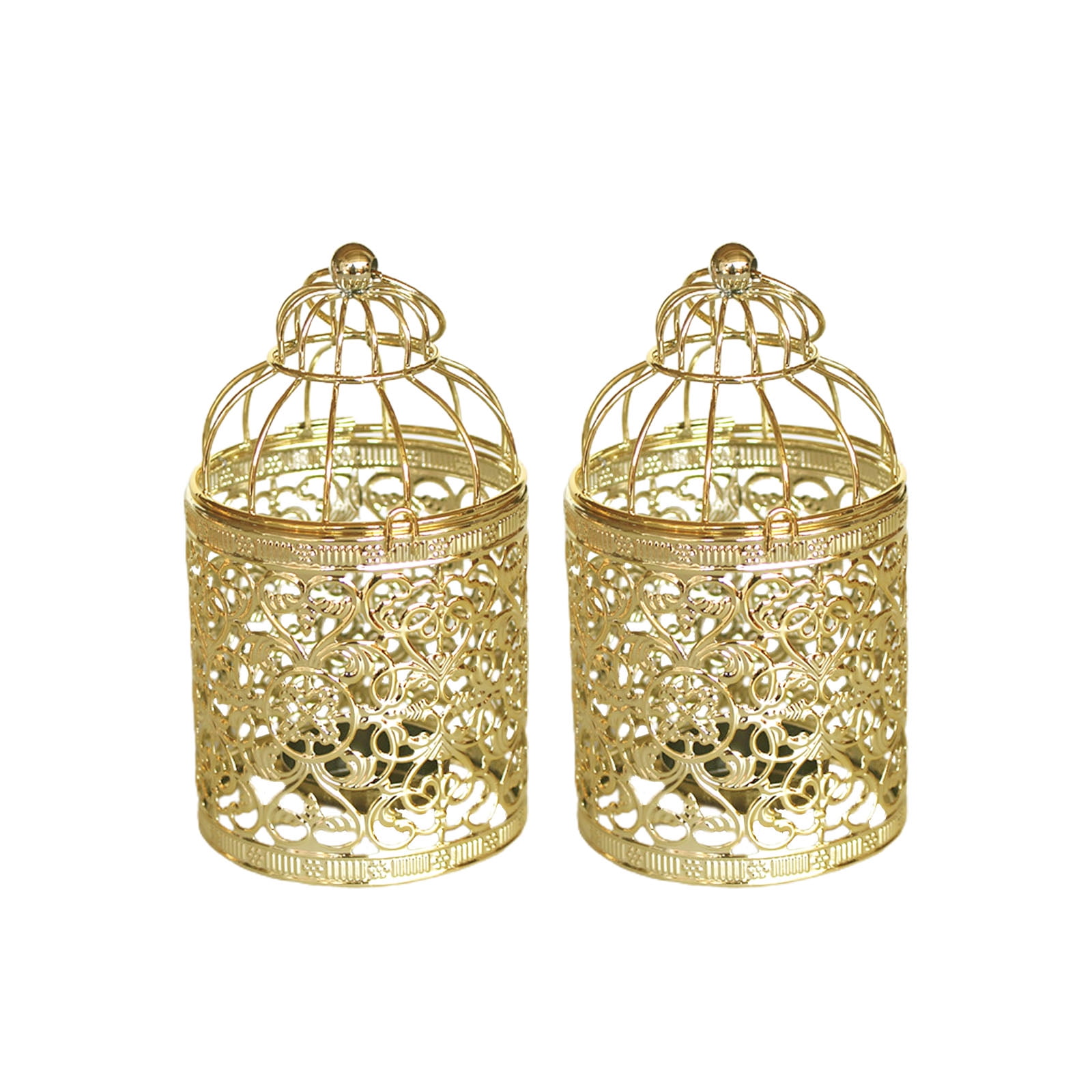 Hollow Candle Holder Candlestick Tealight Hanging Lantern Bird Cage Wrought 
