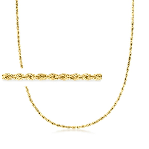 Ross-Simons 2mm 18kt Gold Over Sterling Rope-Chain Necklace, Women's, Adult