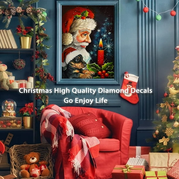 Christmas Candle Diamond Painting Design Embroidery 5D Portrait House  Decoration