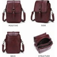 thumbnail image 5 of Kwuty Vintage Crossbody Phone Bag for Women, Small PU Leather Shoulder Purse and Handbag with Tassel&Rivet Decoration, 5 of 7