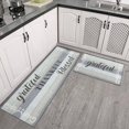 thumbnail image 2 of 2Pcs Thankful Kitchen Rugs Set of 2 Floor Mats for Cooking Non Slip Waterproof Standing Kitchen Runner Mats17"x47"+17"x30", Wood/Grey, 2 of 7