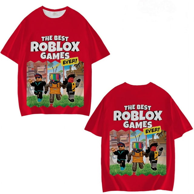 Roblox T-shirt Summer Casual Short Sleeve 3D Printed Tea Shirt Printed Round Neck Cartoon Gaming Top-YOUYOU