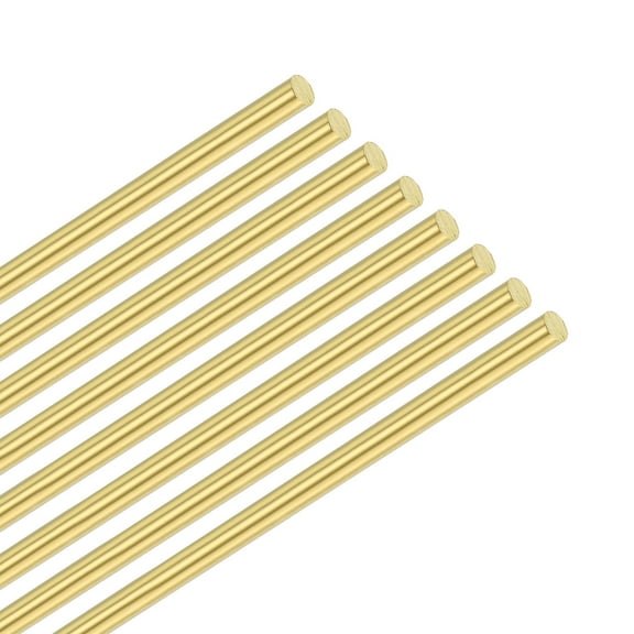 Uxcell 8-Pack Solid Brass Rod, 2x200mm Knife Handle Pins Material H59 Brass Round Stock for Knife Making Supplies
