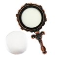 thumbnail image 4 of FITYLE Metal Mirror Vintage Design Handheld Mirror with Handle Hand Mirror Cosmetic Mirror for Men Salon, 4 of 9