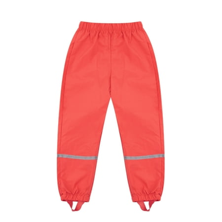 

Hopiumy Kids Rain Reflective Waterproof Pants High Elastic Waist Trousers Ankle-Banded Pants
