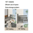 thumbnail image 3 of Wall Mounted Clothes Hanger Rotatable Clothes Sock Laundry Drying Rack Collapsible Drying Racks Space Saving Folding Sock Rack (28 Hooks), 3 of 7