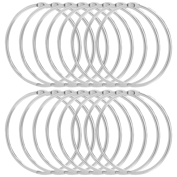 ELAYARD 16Pcs Large Binder Rings Metal Openable Book Rings Silver for Office Document Organization