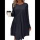 thumbnail image 2 of Vestido de Mujer de Larga, Cuello Redondo, Cintura Alta y Cintura Irregular. Negro L, 2 of 8