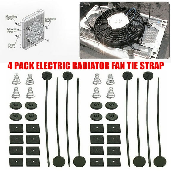 4 Set Car Electric Radiator Fan Ties Strap Universal For Car Truck Coolers Mounting Kit Electric Cooling Radiators Accessories Plastic