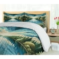 thumbnail image 4 of Ambesonne Landscape Duvet Cover Set, River and Forest Symmetry, Calking, Green Blue, 4 of 6