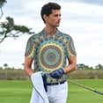 thumbnail image 3 of Fuzoiu Round Mandala1 Print Men's Polo Shirts Short Sleeve,Golf Shirts for Men,Mens Golf Shirt Moisture Wicking Quick-Dry-Small, 3 of 6