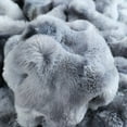 thumbnail image 6 of URBONUR Tie Dye Gray Faux Rabbit Fur Bubble Throw Blankets for Couch Chair Bed Luxury Plush Long Shaggy Fluffy Throws Cozy Warm Bed Throw Blanket for Winter 51×63 Inches, 6 of 7
