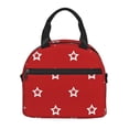 thumbnail image 2 of ZNDUO Reusable Lunch Box, Adjustable Shoulder Strap Red Patriot Stars Flag Pattern Lunch Bag, 2 of 8