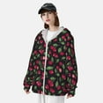 thumbnail image 3 of Gaeub Ripe Red Cherry Men's and Women's UPF 50+ Long-Sleeved Sun Protection Clothing, Fishing Shirt Long Sleeve Zip-Small, 3 of 7