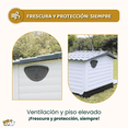 thumbnail image 4 of Casa para Perro Mediano Chico MascoAmigo con Puerta Metálica Térmica 91.5x69x66 cm Gris, 4 of 8