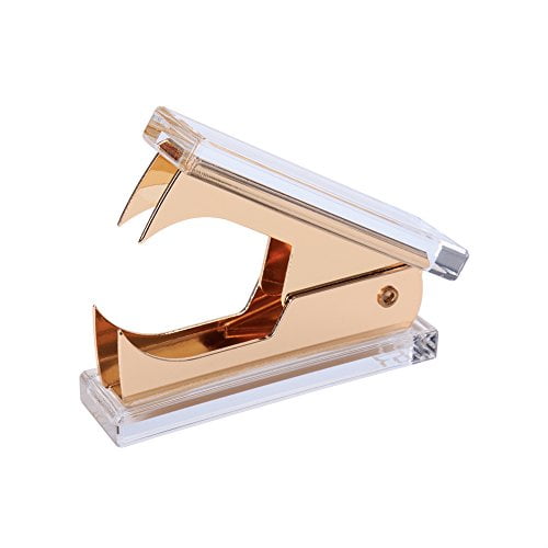 Clear Acrylic Office Stapler Set by DRAYMOND STORY Gold / Rose Gold / Colorful 