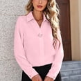 thumbnail image 4 of GUACER Shirts for Women Long Sleeve Button-Down Tops Loose Classic Collar Blouses for Office & Business, 4 of 8