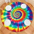 thumbnail image 2 of Colorful Tie Dye Star Mandala Pattern Round Fitted Tablecloth with Elastic Edge,Dining Table Cover Waterproof,Outdoor Round Tablecloth for Camping,Dining,Indoor and Outdoor, 2 of 7