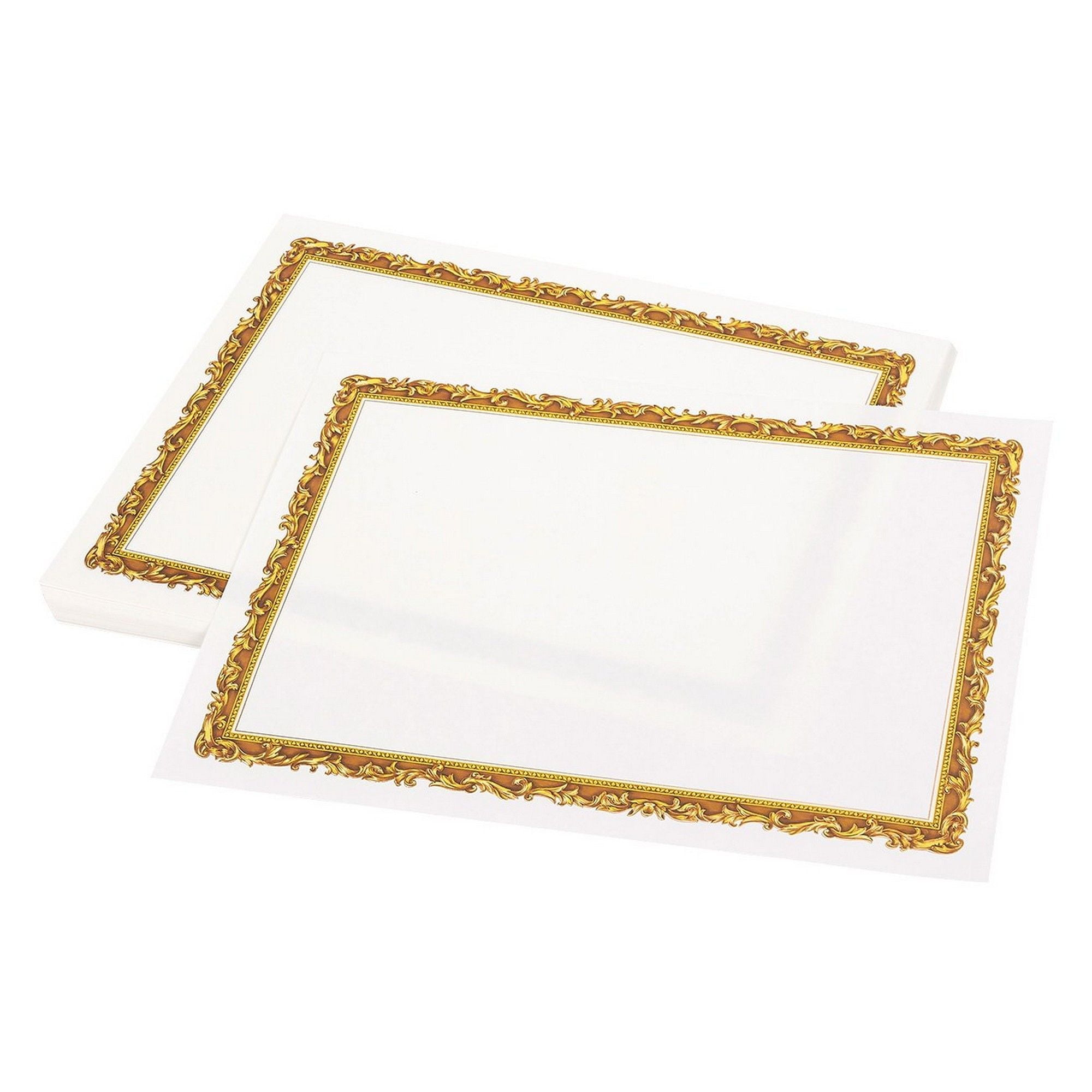Gold Foil Certificate Paper (48 Pack) for Awards Diplomas, Printer