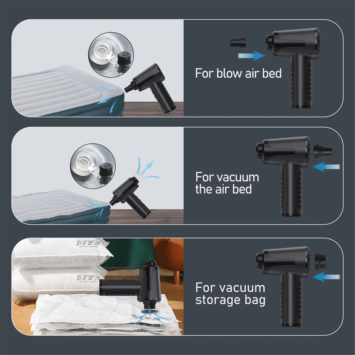 Compressed Air Duster 100000RPM Electric Air Duster Rechargeable Cordless Air Blower for Keyboard Devices Cleaning