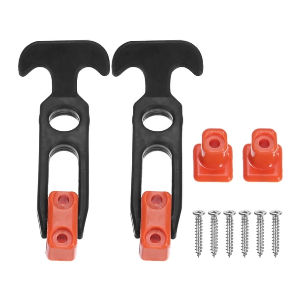 Uxcell 2-Pack Gancho de Goma Flexible en T 3.9" Gancho de Manija en T de Goma para Caja de Herramientas, Negro Naranja