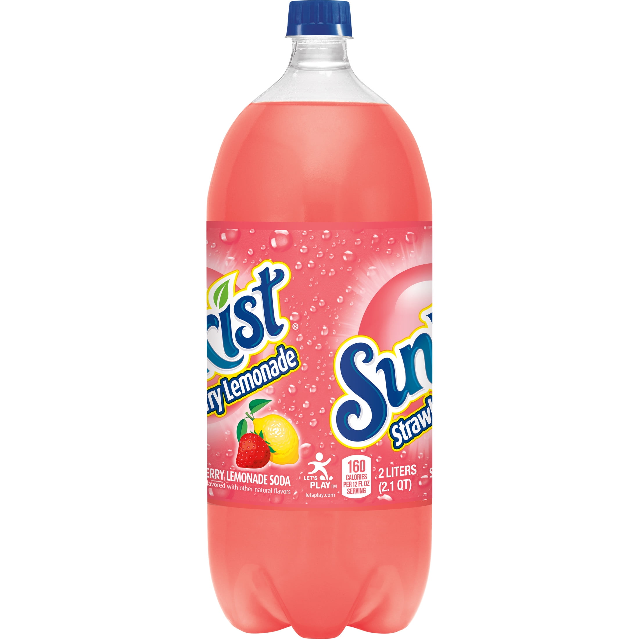 Sunkist Caffeine Free Strawberry Lemonade Soda Pop, 2 L, Bottle
