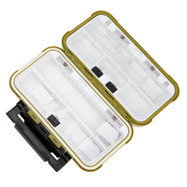 Estuche organizador de almacenamiento de anzuelos de pesca impermeable de primera calidad M verde