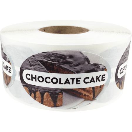 Chocolate Cake Grocery Store Food Labels 1.25 x 2 Inch Oval Shape 500 Total Adhesive (Best Grocery Store Chocolate)