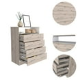 thumbnail image 4 of DEPOT E-SHOP Serbian Four Drawer Dresser, Superior Top, One Open Shelf, Light Gray / White, 4 of 5