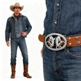 thumbnail image 5 of Cowboy Belt Buckles for Men American Flag Belt Buckle Vintage Rodeo Texas Big Cowboy Buckle, 5 of 5