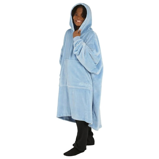 The Comfy Dream Adult Oversized Microfiber Fleece Wearable Blanket Sky Blue Walmart