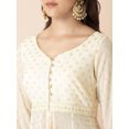 thumbnail image 5 of Indya Women's Ivory Foil High Slit Belted Kurta, 5 of 6