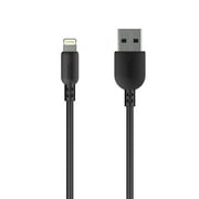 onn. Lightning to USB Cable, Black, 6'
