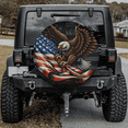 thumbnail image 2 of Lotusprinthandmade America Flag Eagle Patriotic Spare Tire Cover Without Backup Camera Hole 6 Sizes (30 in.), patriotic eagle tire cover, 2 of 7