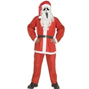 Fun World Ghost Face Adult General Sizing Full Face Mask with Santa Hat Halloween Costume Mask - White Medium