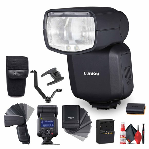 Canon Speedlite EL-5 Flash (5654C002) + Chargeur + Support en V pour Triple Sabot + Trousse de Nettoyage (Modèle International)