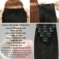 thumbnail image 4 of Benehair Clip In Hair Extensions 100% Real Remy Human Hair Full Head Soft 8PCS Clip In Russian Remy Hair Short Long Black 8"-24" US CLEARANCE, 4 of 11